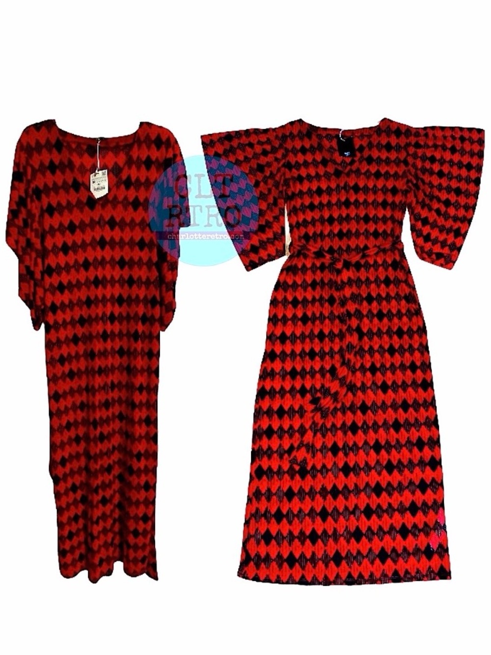 NWT!  Zara Harlequin Argyle Maxi Dress